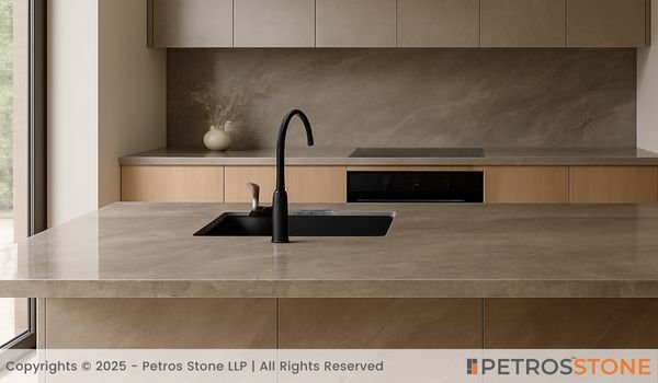 Exposed Concrete Marble Countertop
