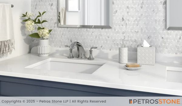 Indian White Carrara Marble Bathroom Vanity