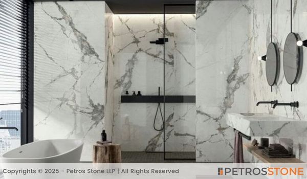 Italian Statuario Marble Bathroom
