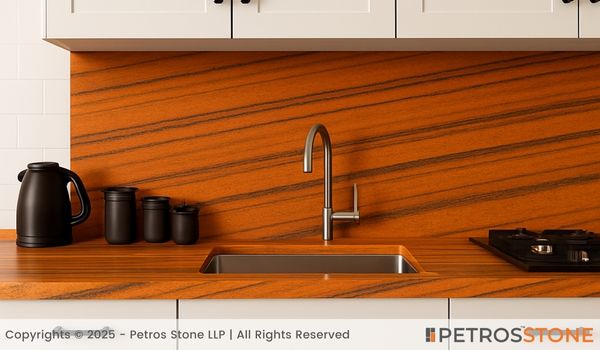 Orange Wave Marble Countertop